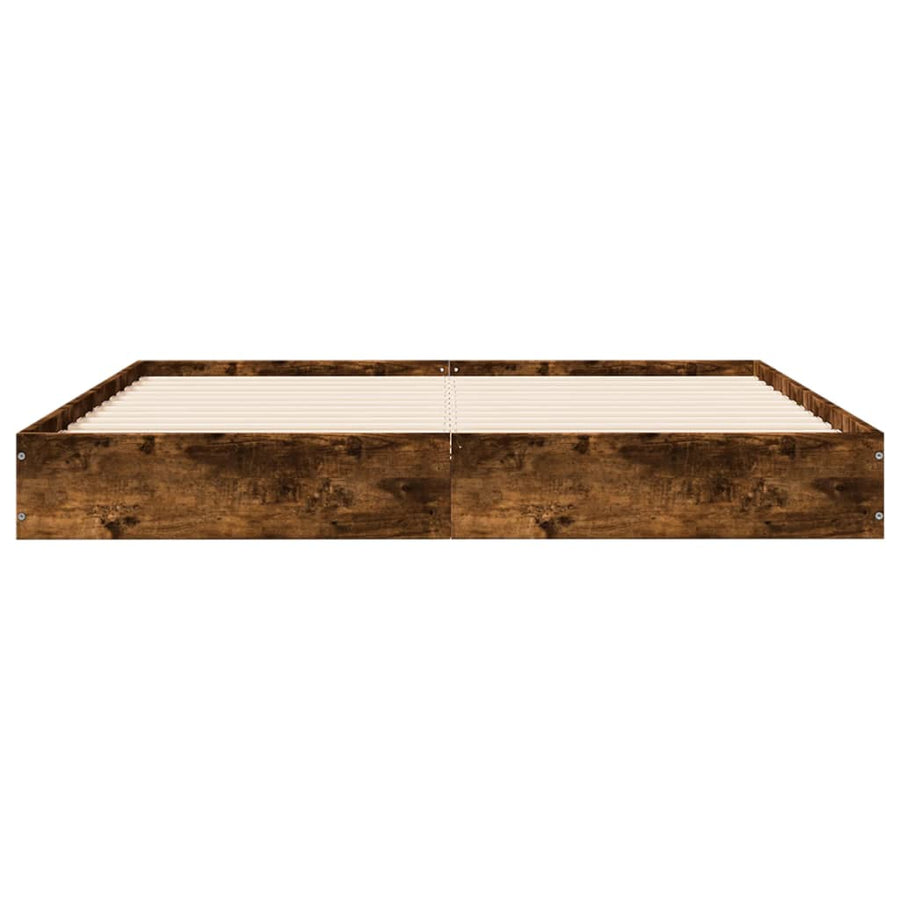 Bedframe Zonder Matras Hout Kleurig Gerookt Eiken 140 x 200 cm 17 cm