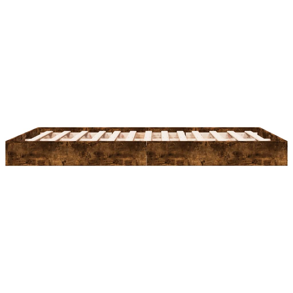 Bedframe Zonder Matras Hout Kleurig Gerookt Eiken 140 x 200 cm 17 cm