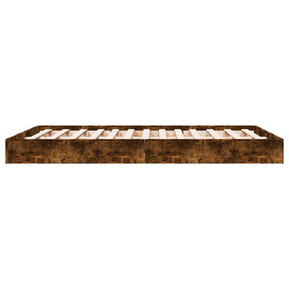 Bedframe Zonder Matras Hout Kleurig Gerookt Eiken 140 x 200 cm 17 cm
