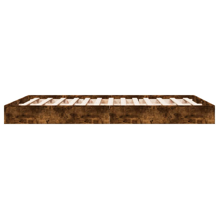 Bedframe Zonder Matras Hout Kleurig Gerookt Eiken 140 x 200 cm 17 cm