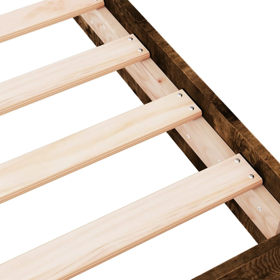 Bedframe Zonder Matras Hout Kleurig Gerookt Eiken 140 x 200 cm 17 cm