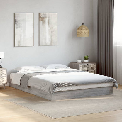 Bedframe bewerkt hout grijs sonoma eikenkleurig 140x200 cm