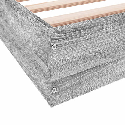 Bedframe bewerkt hout grijs sonoma eikenkleurig 140x200 cm