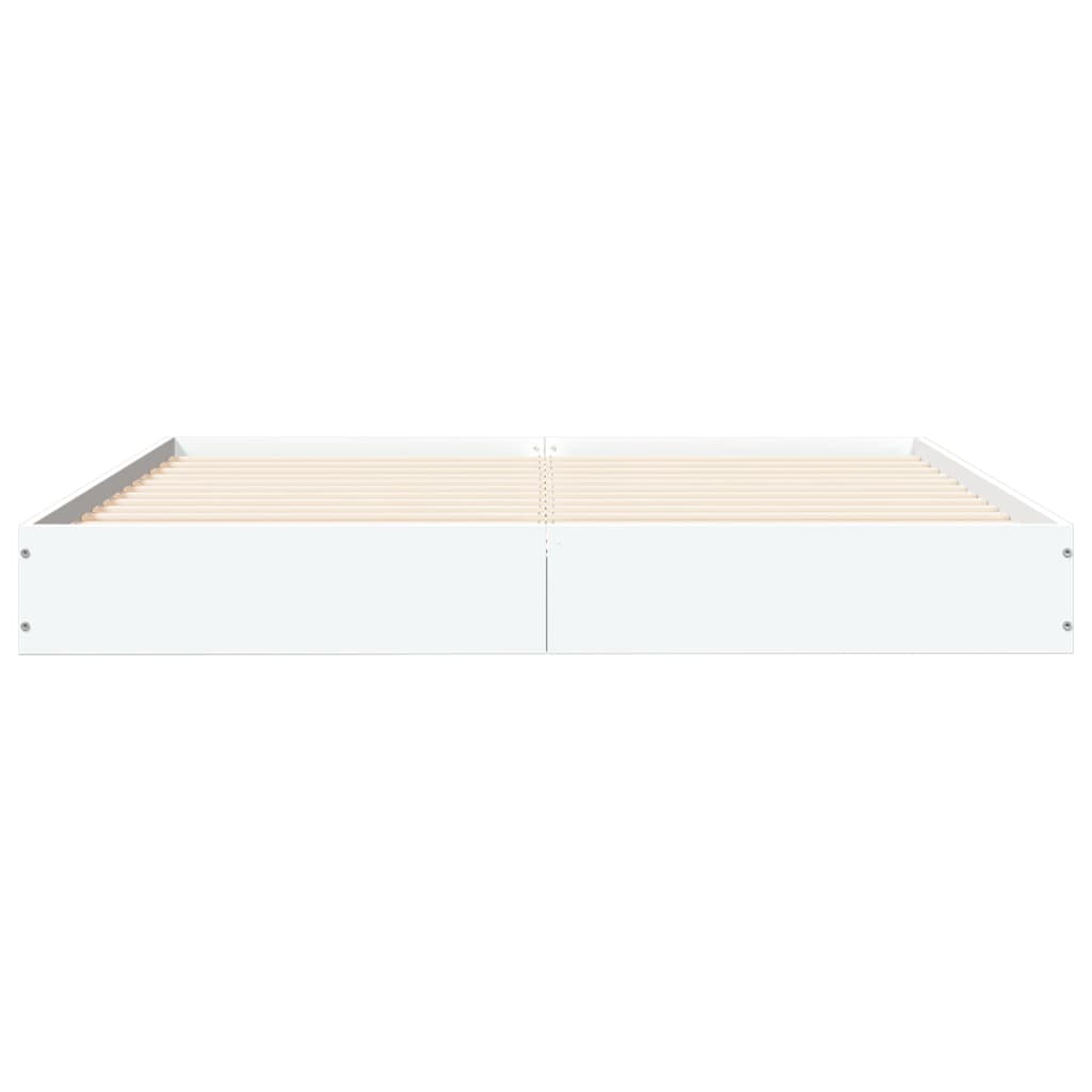 Bedframe Bewerkt Hout Wit 135 x 190 cm