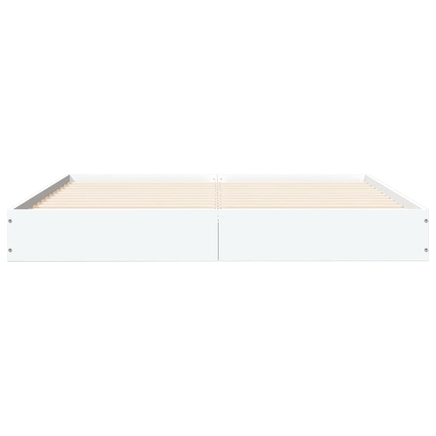 Bedframe Bewerkt Hout Wit 135 x 190 cm