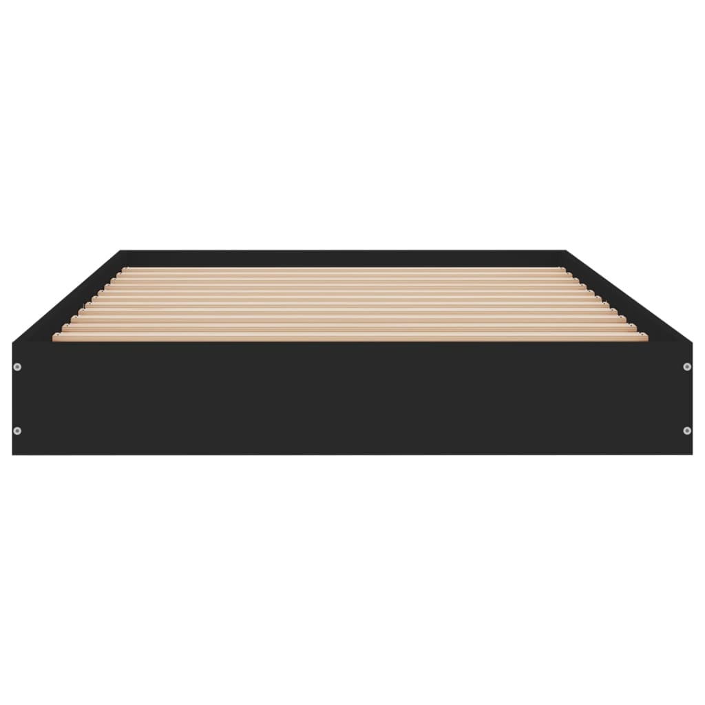 Bedframe bewerkt hout zwart 100x200 cm