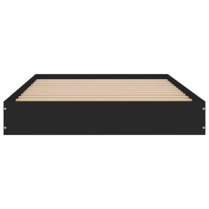 Bedframe bewerkt hout zwart 100x200 cm