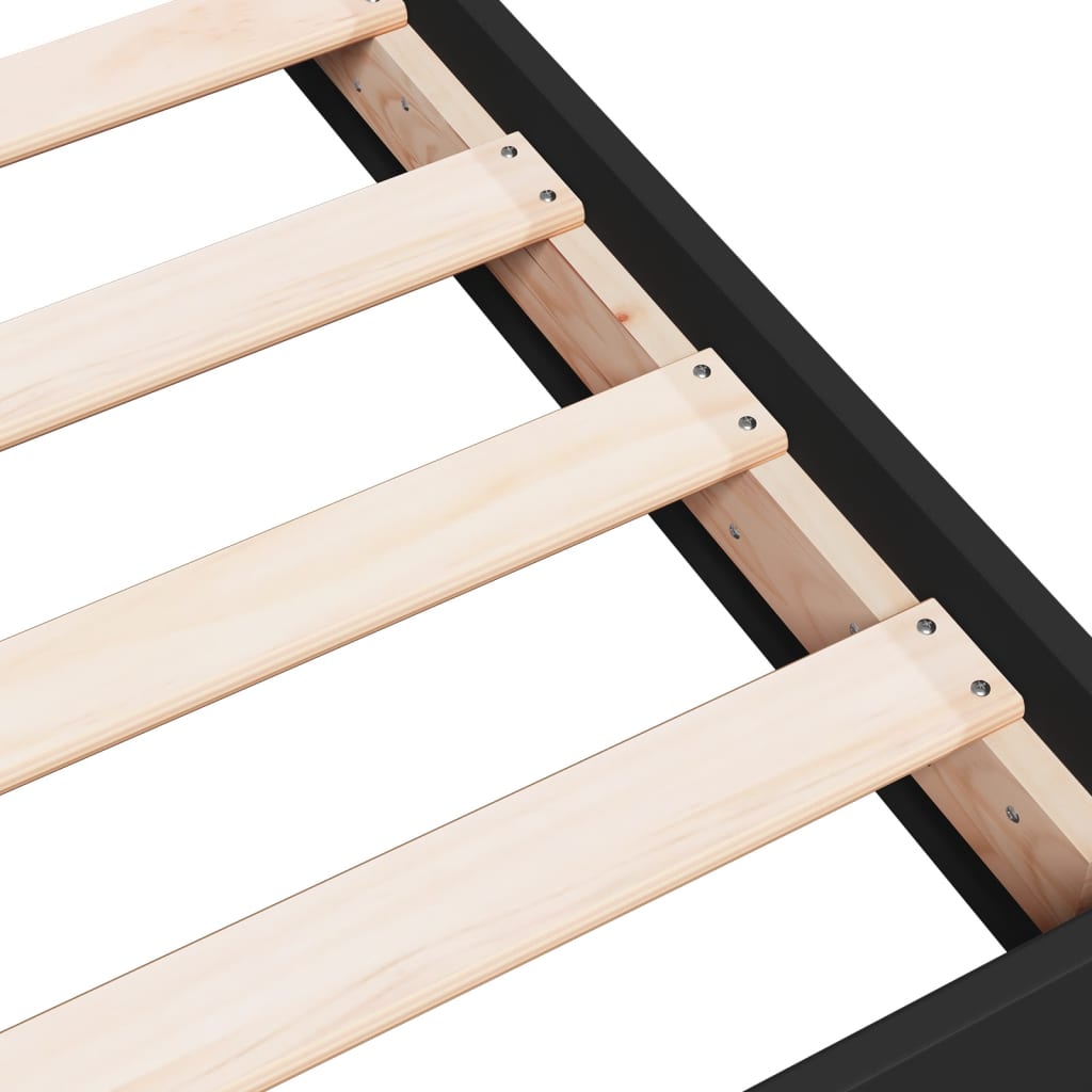 Bedframe bewerkt hout zwart 100x200 cm