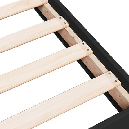 Bedframe bewerkt hout zwart 100x200 cm