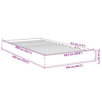 Bedframe bewerkt hout zwart 100x200 cm