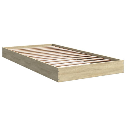 Bedframe bewerkt hout sonoma eikenkleurig 100x200 cm