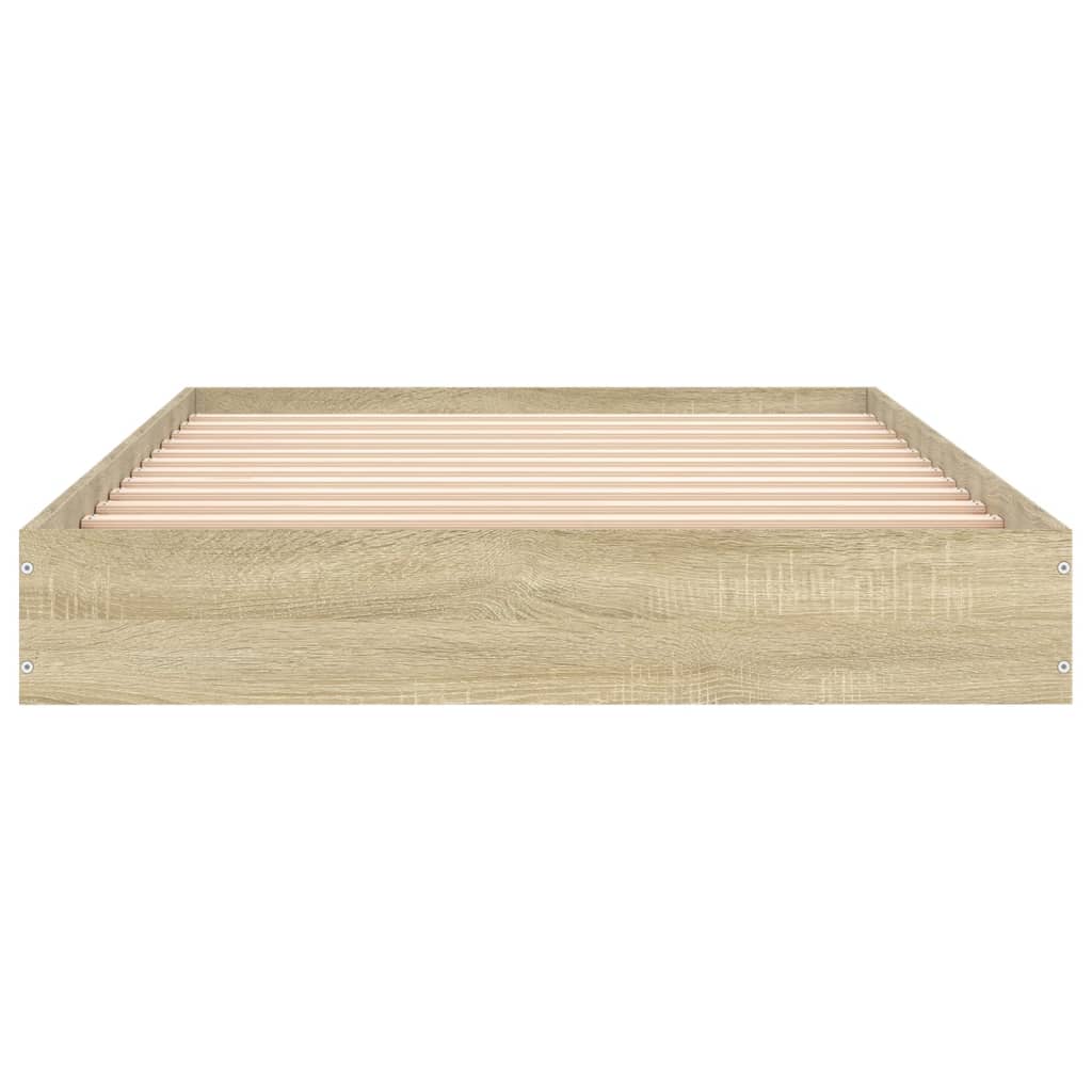 Bedframe bewerkt hout sonoma eikenkleurig 100x200 cm