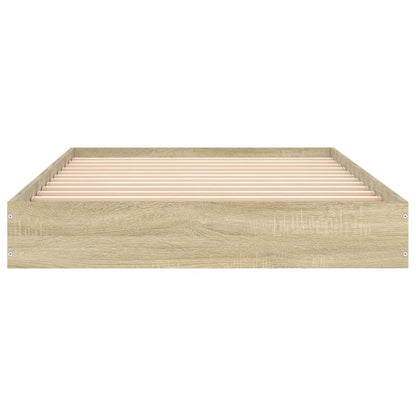 Bedframe bewerkt hout sonoma eikenkleurig 100x200 cm