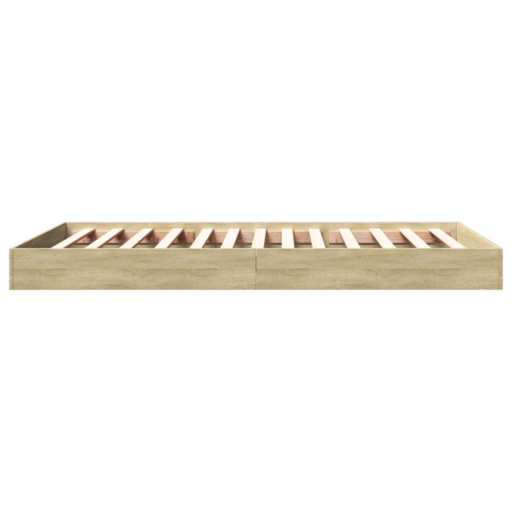 Bedframe bewerkt hout sonoma eikenkleurig 100x200 cm