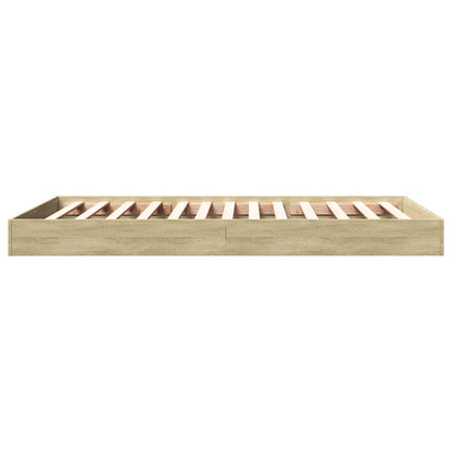 Bedframe bewerkt hout sonoma eikenkleurig 100x200 cm