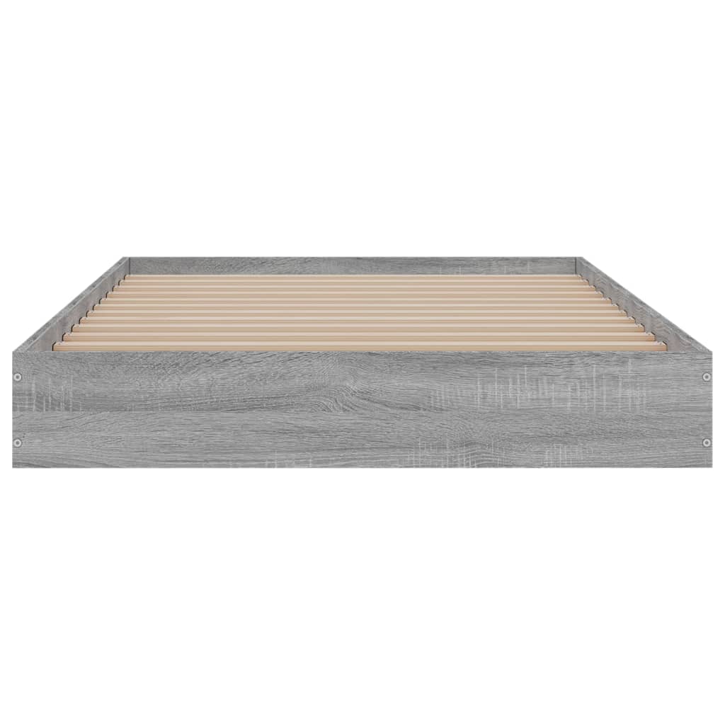 Bedframe bewerkt hout grijs sonoma eikenkleurig 100x200 cm