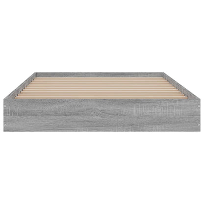 Bedframe bewerkt hout grijs sonoma eikenkleurig 100x200 cm