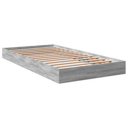 Bedframe bewerkt hout grijs sonoma eikenkleurig 100x200 cm