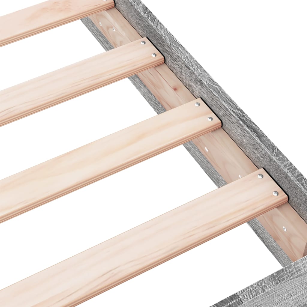 Bedframe bewerkt hout grijs sonoma eikenkleurig 100x200 cm