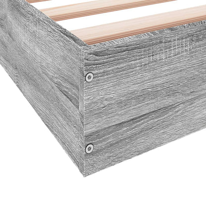 Bedframe bewerkt hout grijs sonoma eikenkleurig 100x200 cm