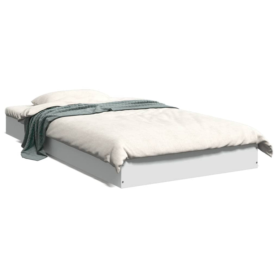 Bedframe Bewerkt Hout Wit 90 x 190 cm