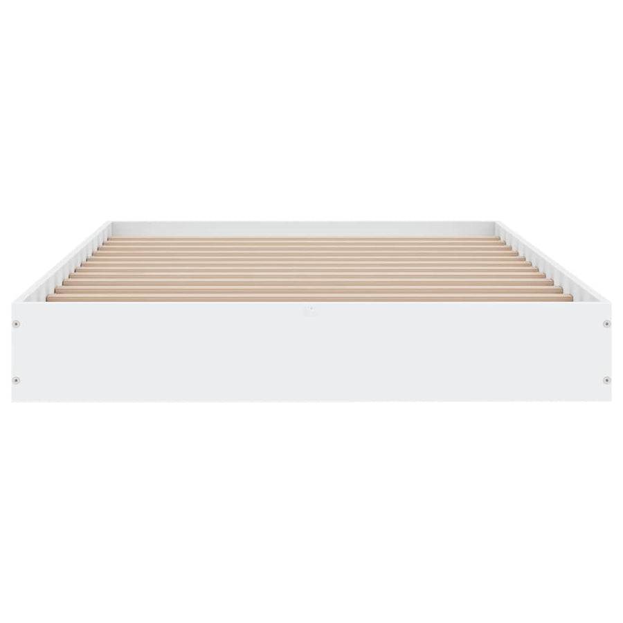 Bedframe Bewerkt Hout Wit 90 x 190 cm