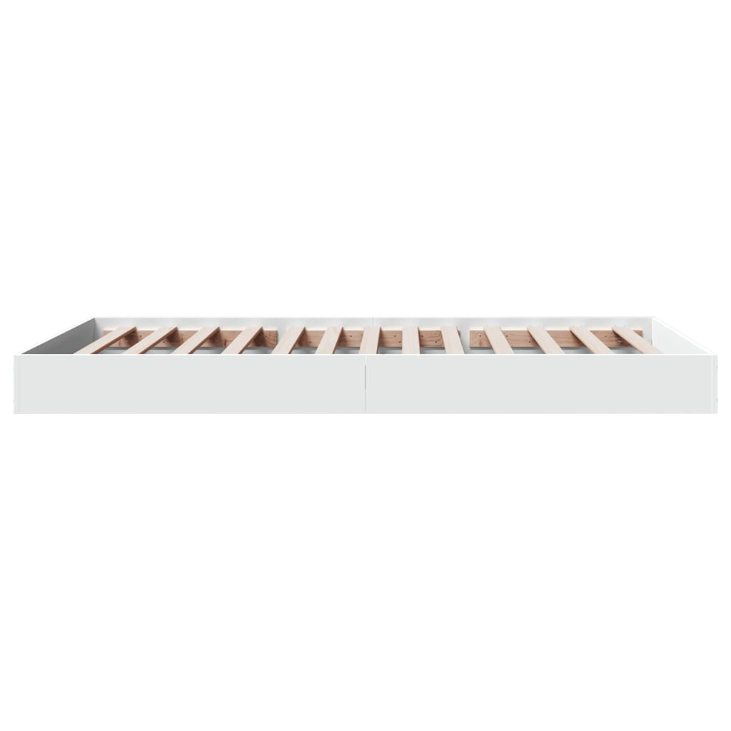 Bedframe Bewerkt Hout Wit 90 x 190 cm