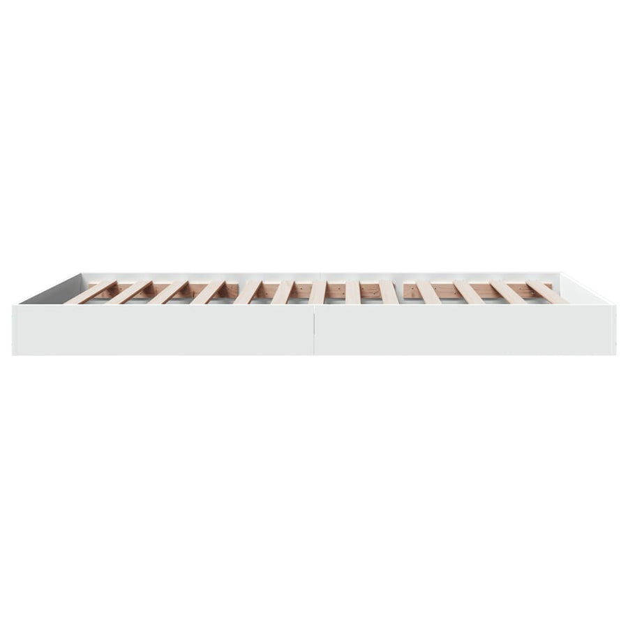 Bedframe Bewerkt Hout Wit 90 x 190 cm