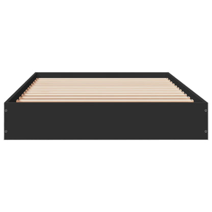 Bedframe bewerkt hout zwart 75x190 cm