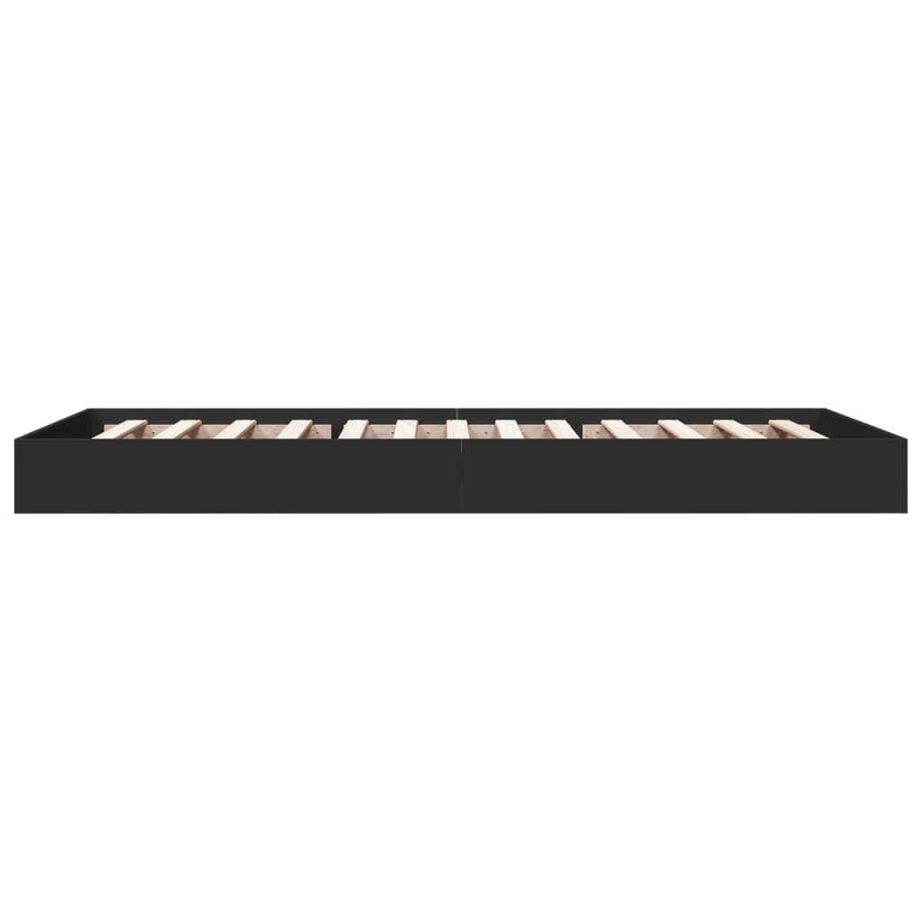 Bedframe bewerkt hout zwart 75x190 cm
