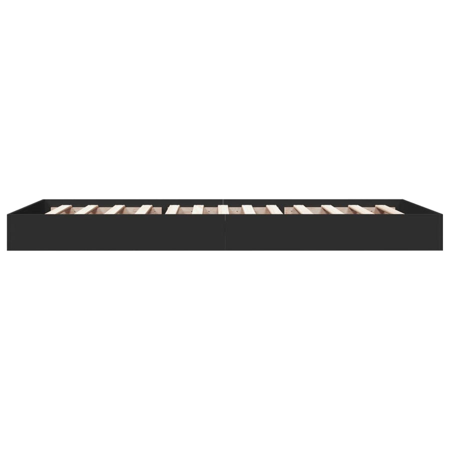 Bedframe bewerkt hout zwart 75x190 cm