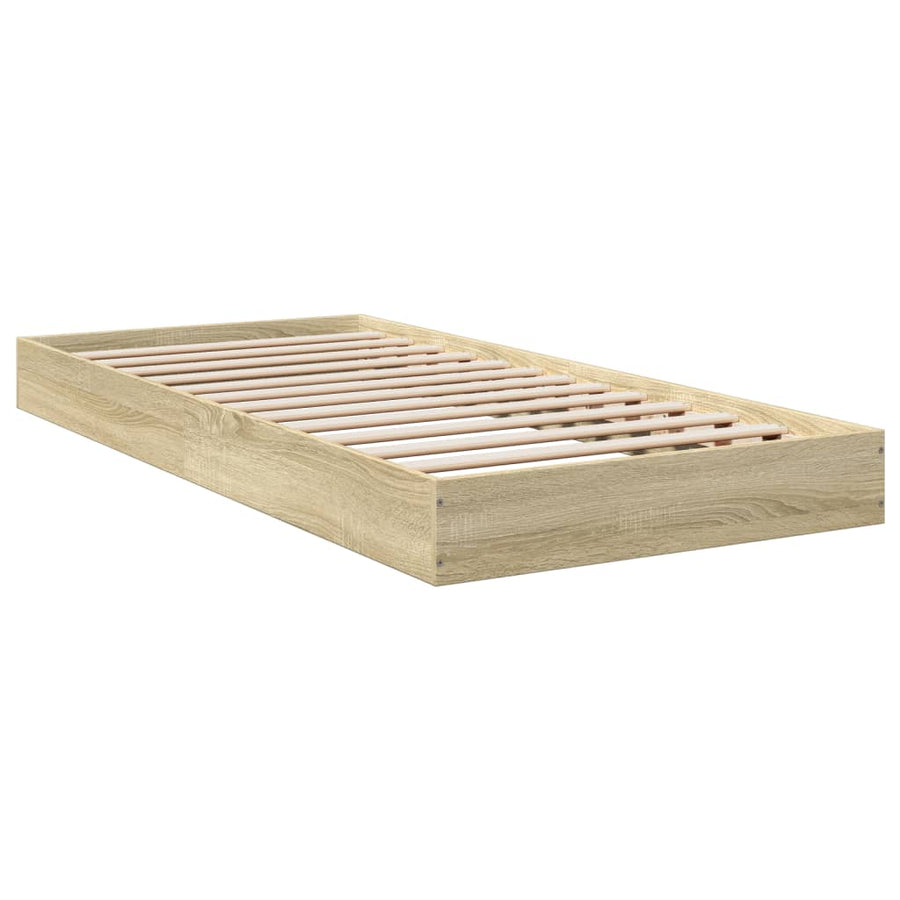 Bedframe bewerkt hout sonoma eikenkleurig 75x190 cm