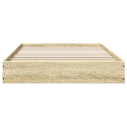 Bedframe bewerkt hout sonoma eikenkleurig 75x190 cm
