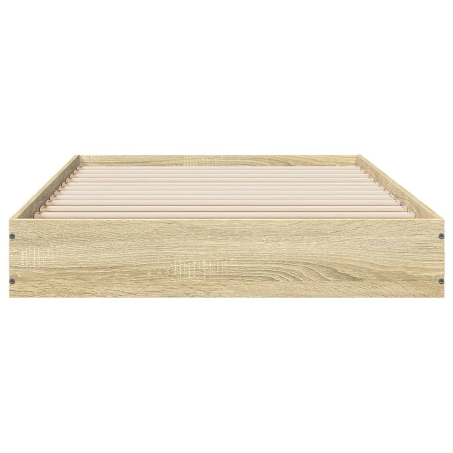 Bedframe bewerkt hout sonoma eikenkleurig 75x190 cm