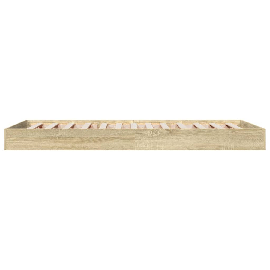 Bedframe bewerkt hout sonoma eikenkleurig 75x190 cm