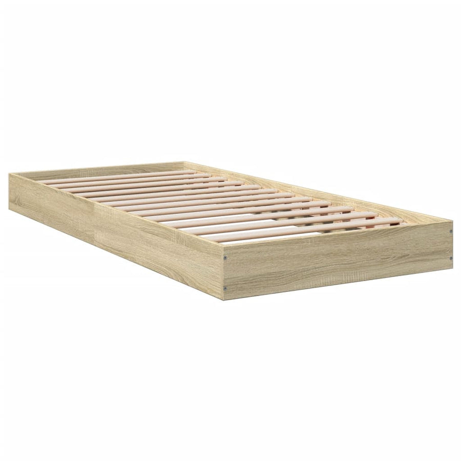 Bedframe bewerkt hout sonoma eikenkleurig 75x190 cm