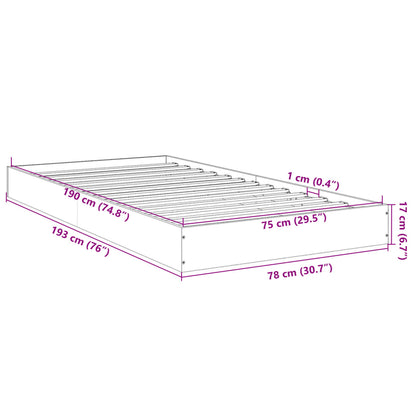 Bedframe bewerkt hout sonoma eikenkleurig 75x190 cm