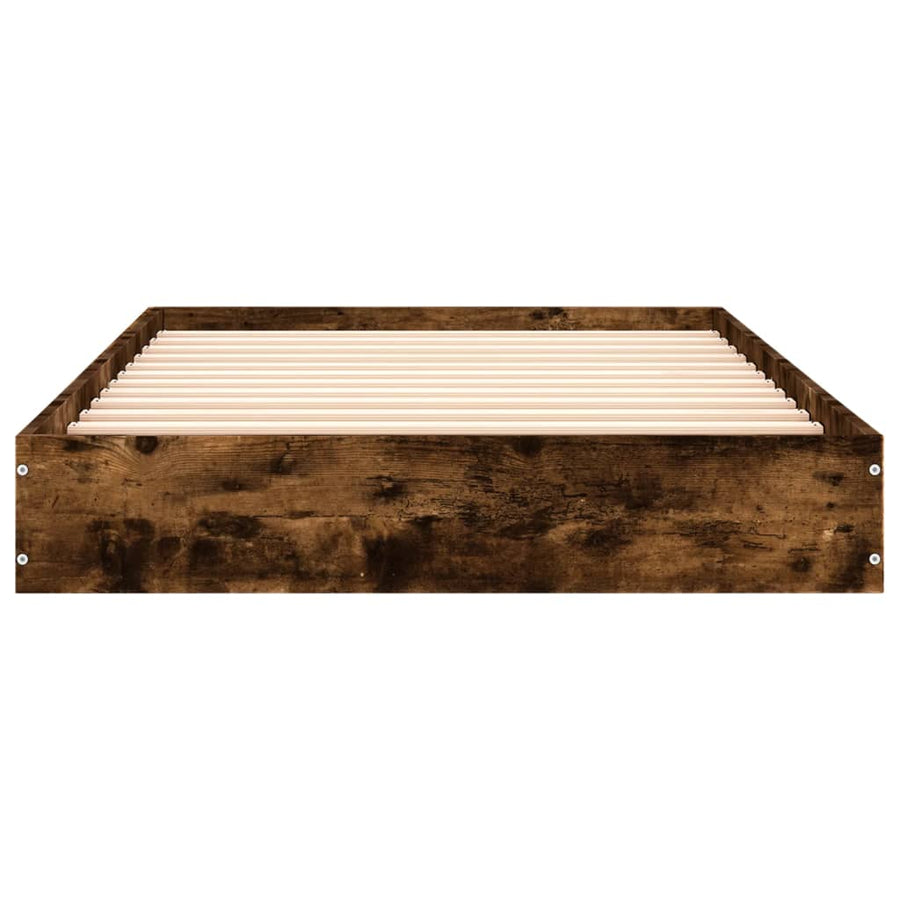 Bedframe bewerkt hout gerookt eikenkleurig 75x190 cm