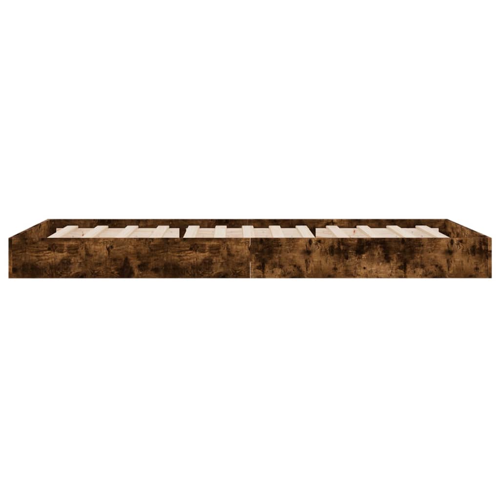 Bedframe bewerkt hout gerookt eikenkleurig 75x190 cm