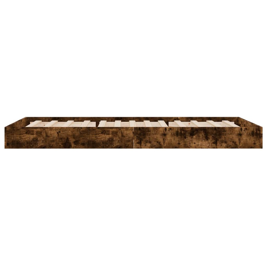 Bedframe bewerkt hout gerookt eikenkleurig 75x190 cm