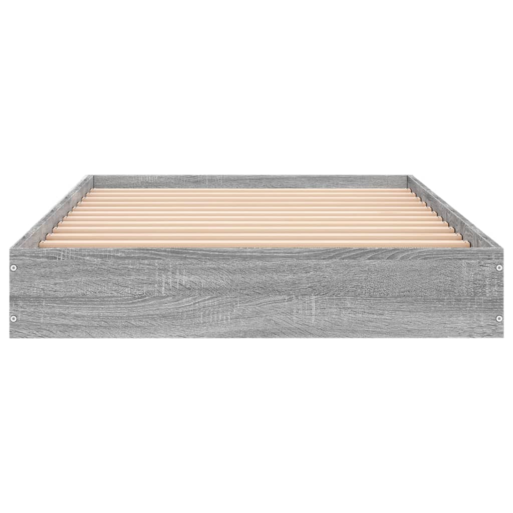 Bedframe bewerkt hout grijs sonoma eikenkleurig 75x190 cm