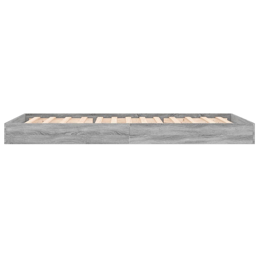 Bedframe bewerkt hout grijs sonoma eikenkleurig 75x190 cm