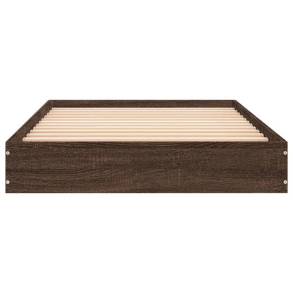 Bedframe bewerkt hout bruin eikenkleur 75x190 cm