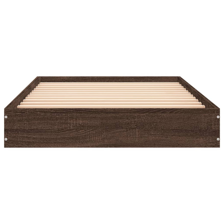 Bedframe bewerkt hout bruin eikenkleur 75x190 cm