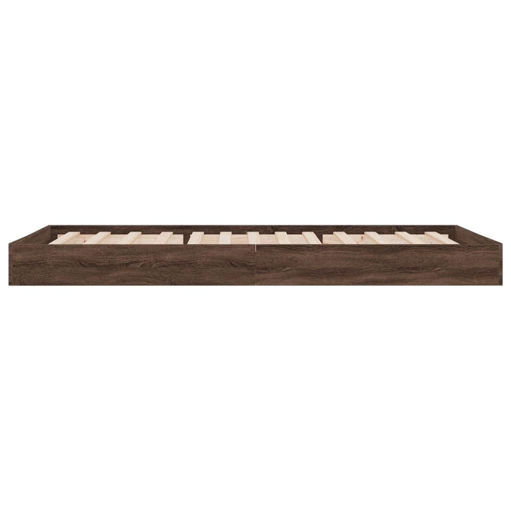 Bedframe bewerkt hout bruin eikenkleur 75x190 cm