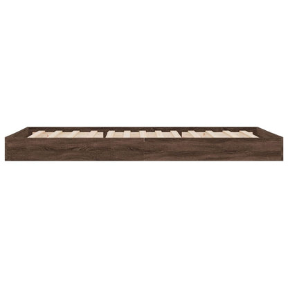 Bedframe bewerkt hout bruin eikenkleur 75x190 cm