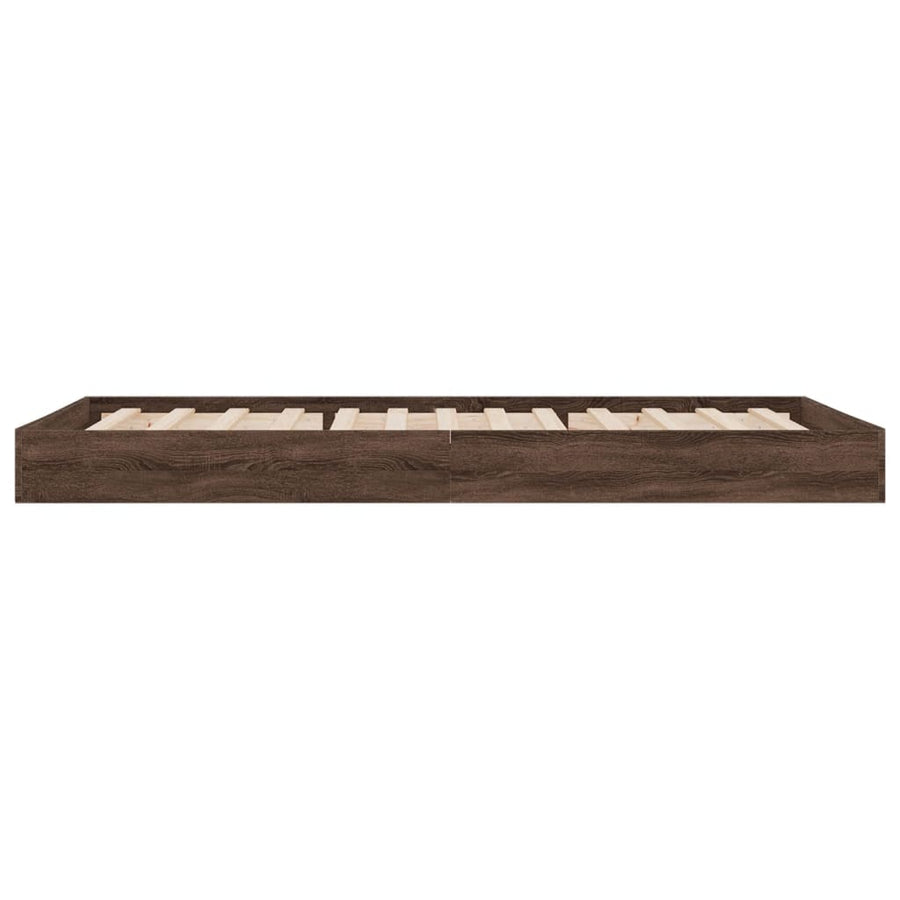 Bedframe bewerkt hout bruin eikenkleur 75x190 cm