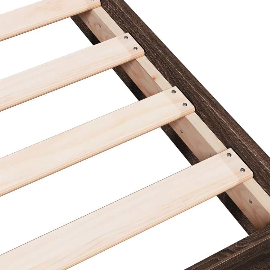 Bedframe bewerkt hout bruin eikenkleur 75x190 cm