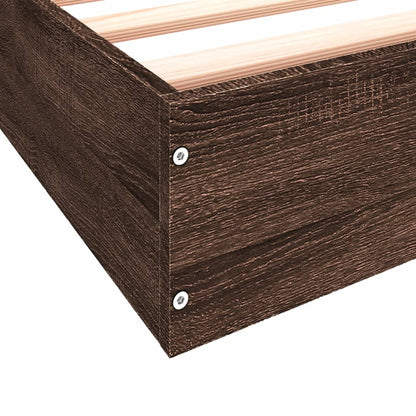 Bedframe bewerkt hout bruin eikenkleur 75x190 cm