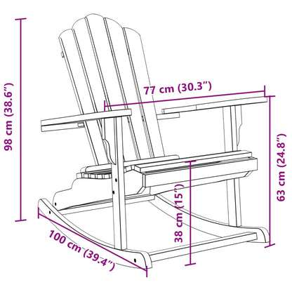 Schommelstoel Adirondack massief teakhout